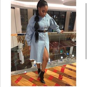 Button down denim dress